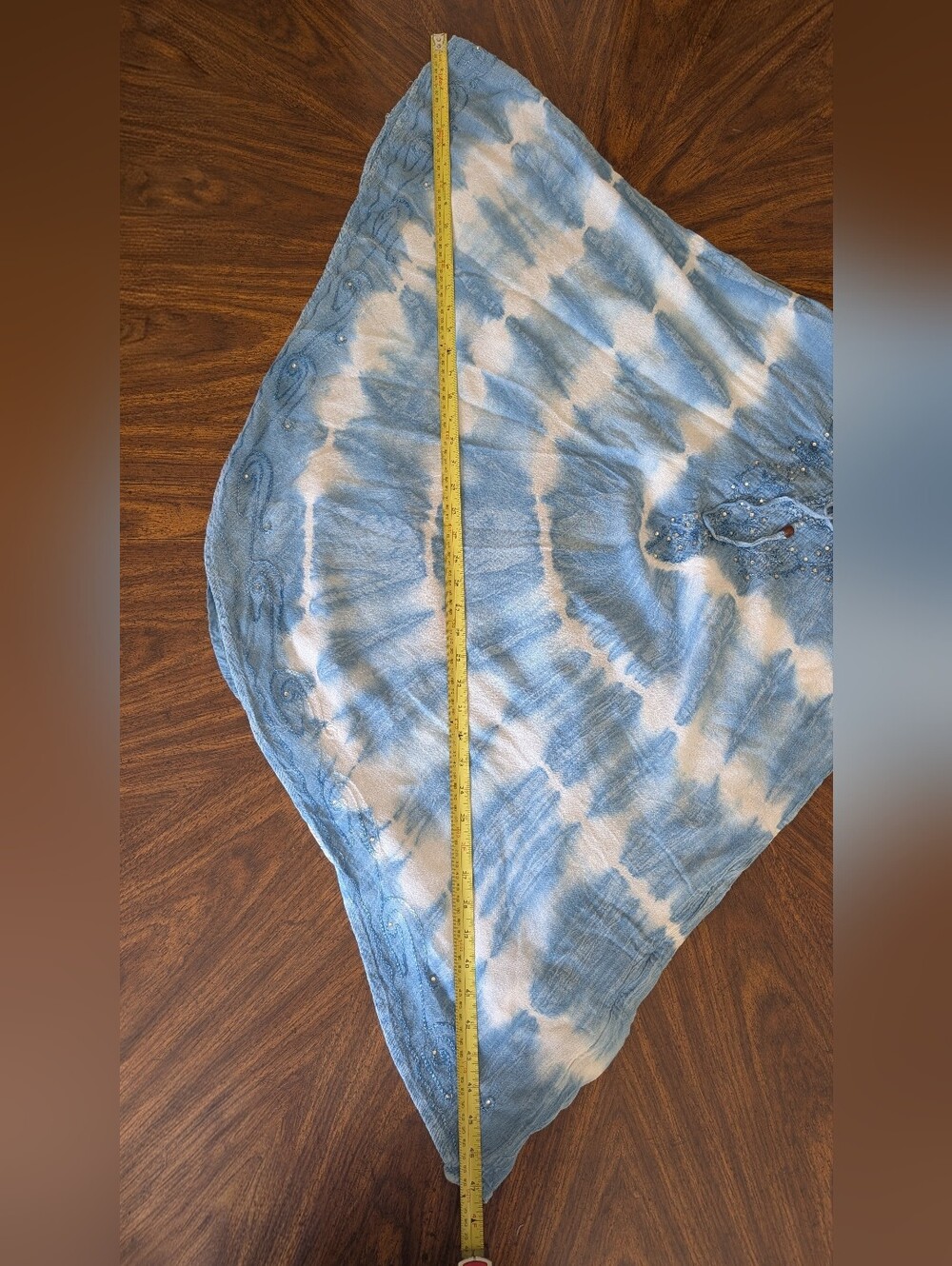 Vintage Blue & White Flowy Tie Dye Sleeveless Dress, 100% Viscose Size Small - Picture 9 of 14